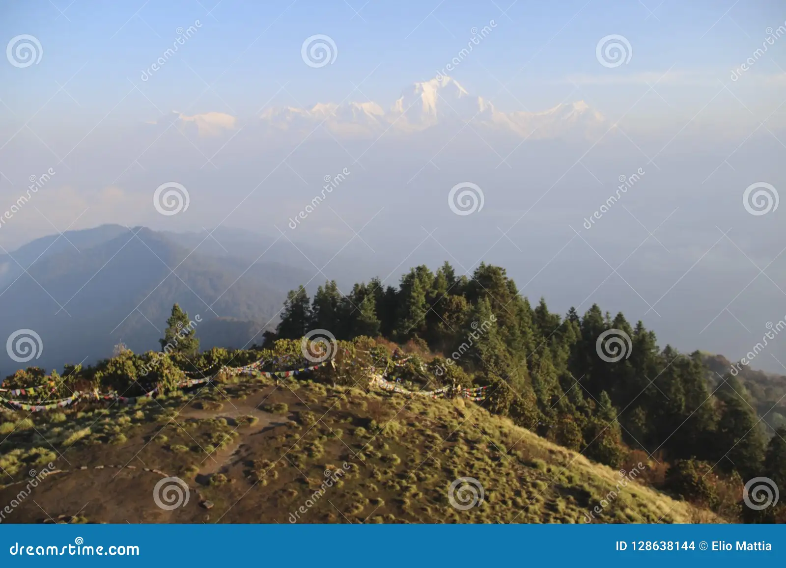 Morning light over the Annapurna range from Poon Hill